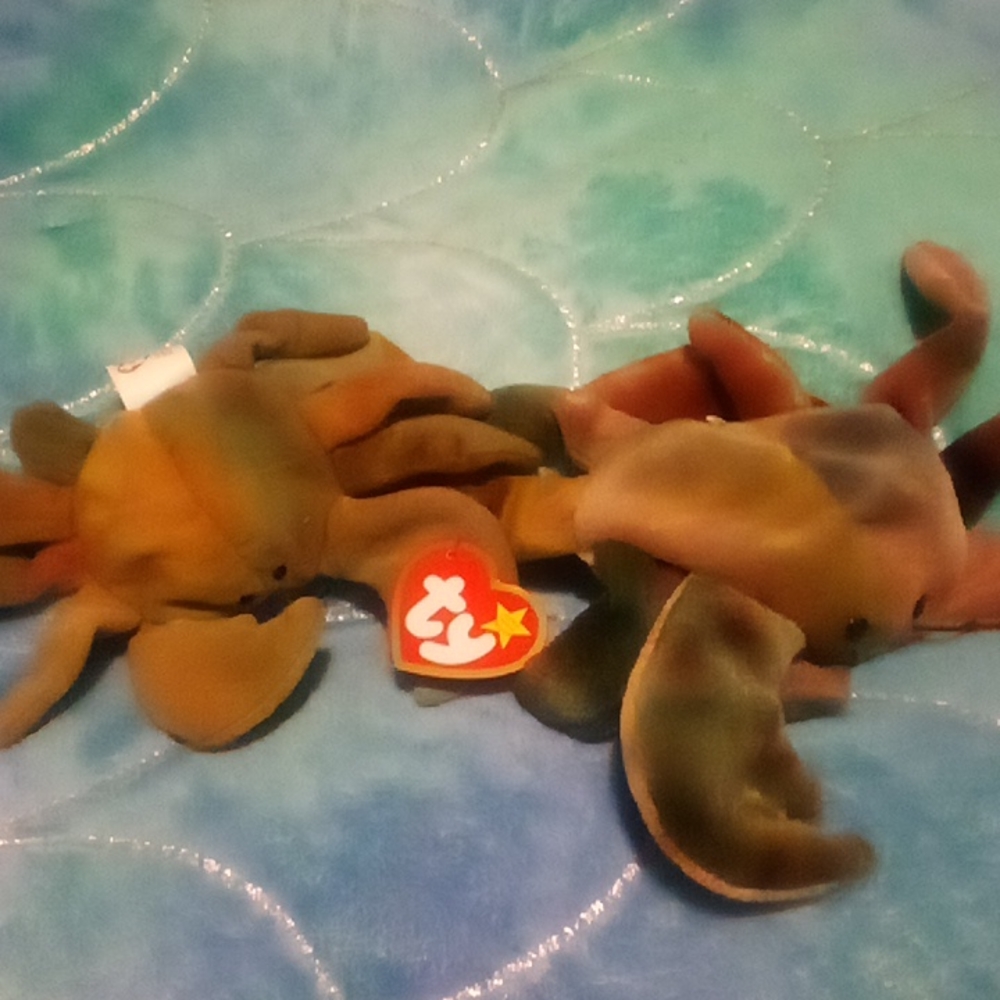 COPY - Beanie babies in gray condition...held in cases throughout the years